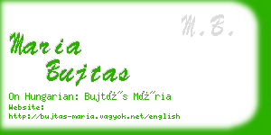maria bujtas business card